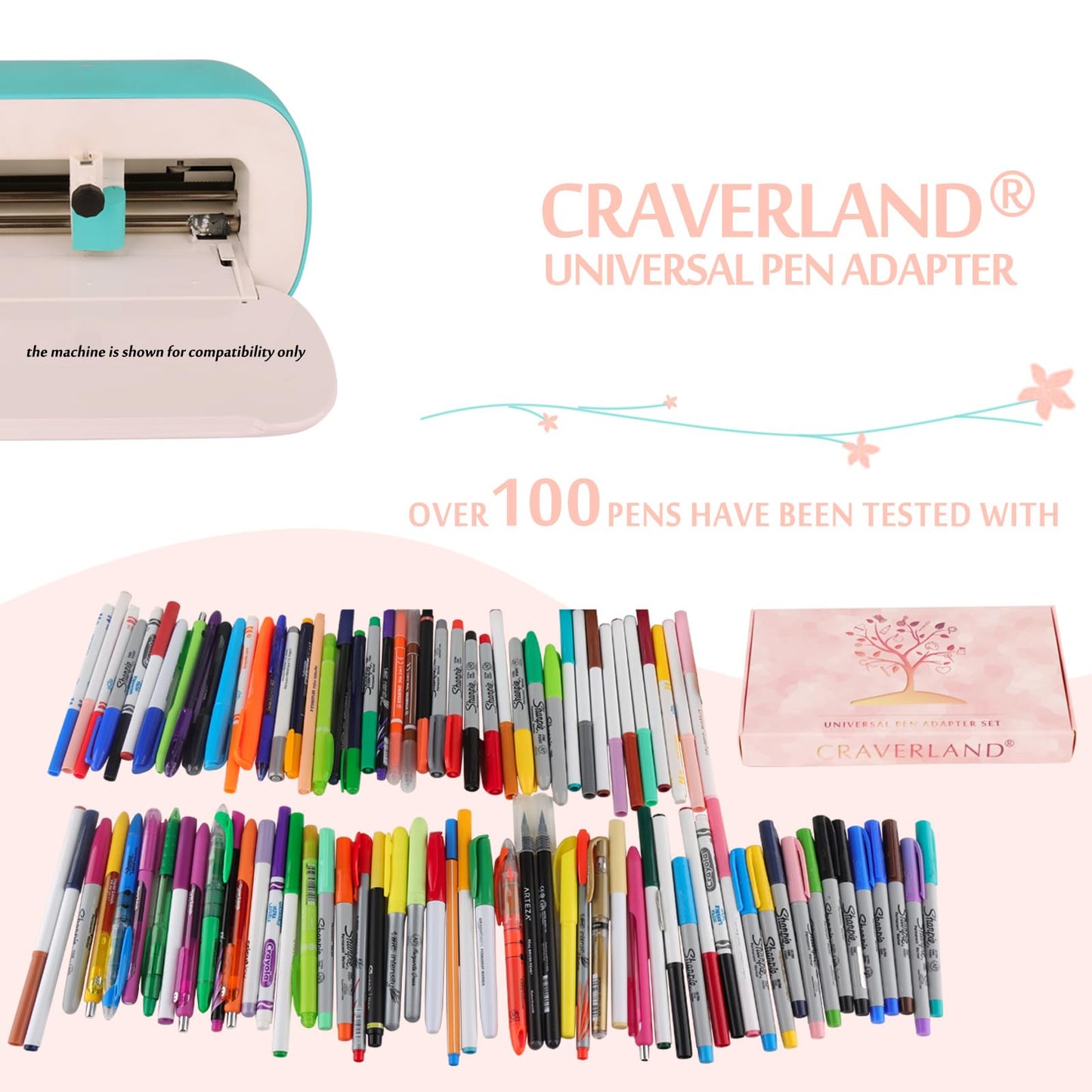 CRAVERLAND Universal Pen Adapter Set for Joy and Joy Xtra,Compatible with Sharpie,Crayola,Sakura,Stabilo and More Hard-Tip Pens Less Than 0.47 Inches