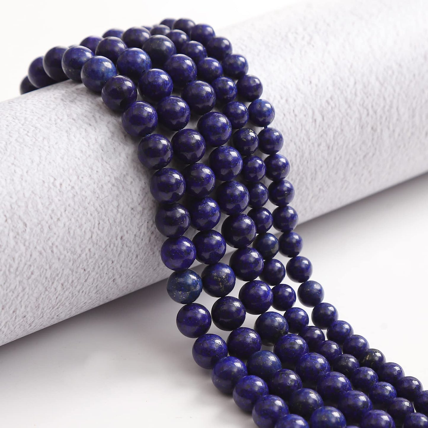 45pcs 8mm Natural Lapis Lazuli Gemstone Beads Energy Healing Crystal Round Loose Stone Beads for Jewelry Making, DIY Bracelets Necklaces