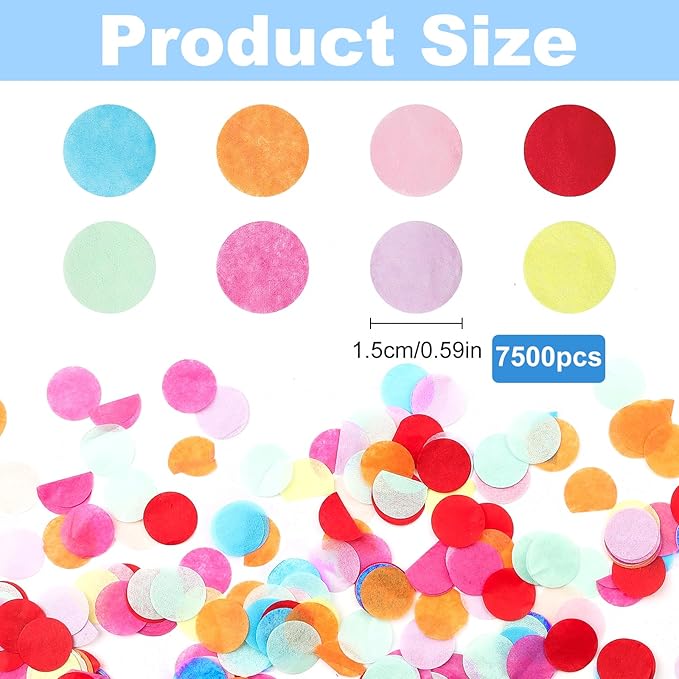 Multicolor Tissue Paper Confetti, 7,500 Pieces