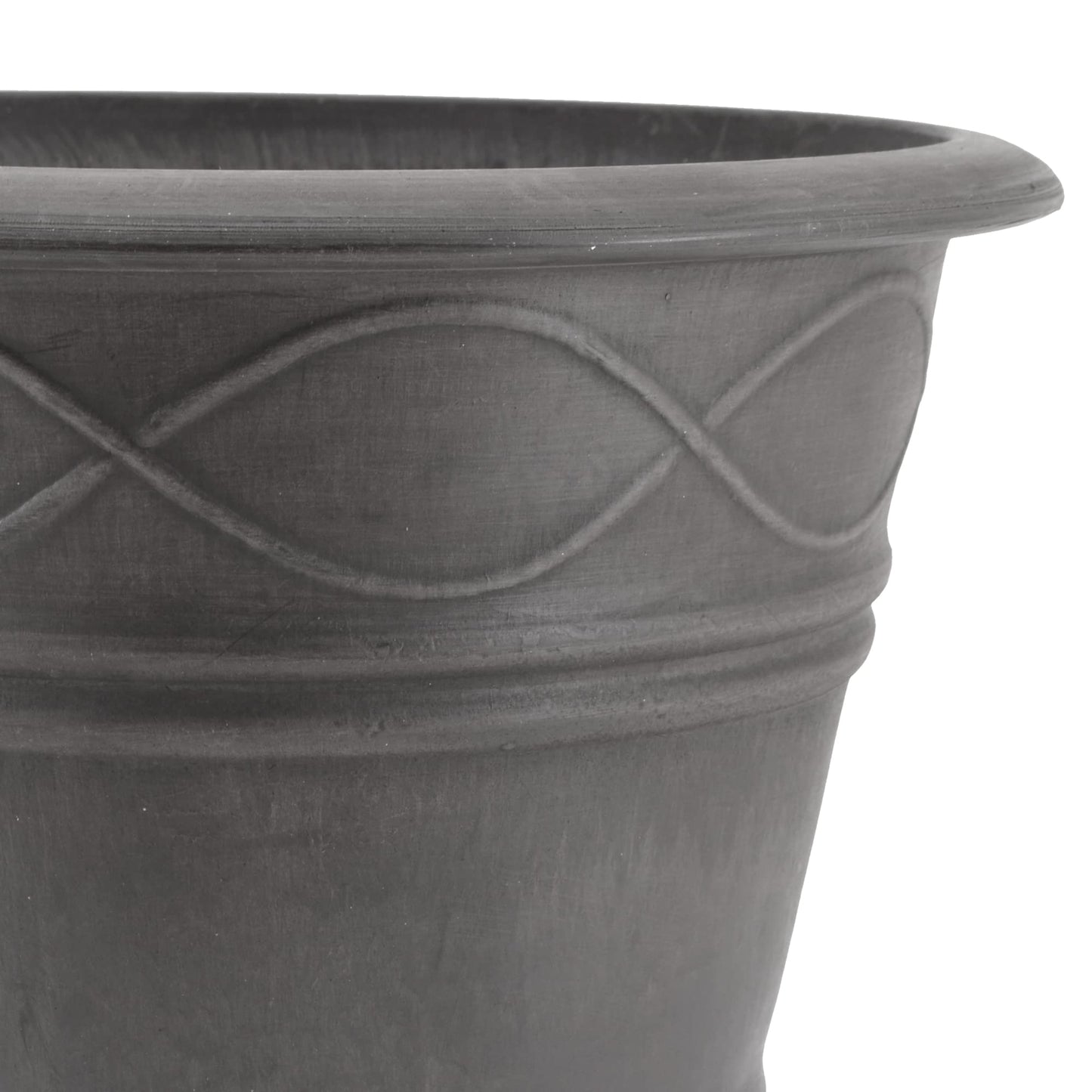 PSW Pot Collection Western Weave Planter Pot for Indoor and Outdoor Plants and Gardens, 14.5-inch, Dark Charcoal