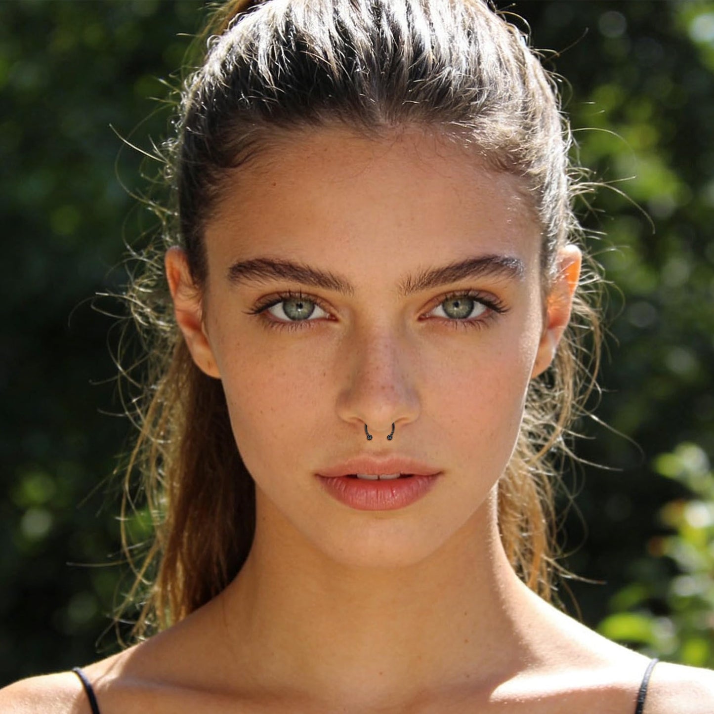 JFORYOU Fake Nose Studs Non Piercing Septum Piercing Ring Fake Nose Helix Rings for Women Men
