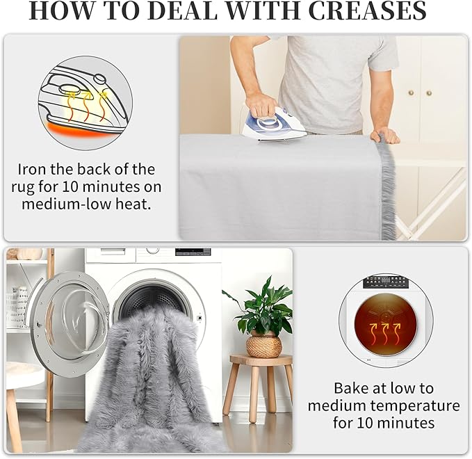 Faux Fur Rug for Bedroom, Gray Fluffy Rug Soft Sheepskin Runner Rug Sofa Couch Seat Cushion, 2x6ft Grey Plush Area Shag Rugs Floor Carpets for Nursery Bedside, Cute Shaggy Fuzzy Home Decor