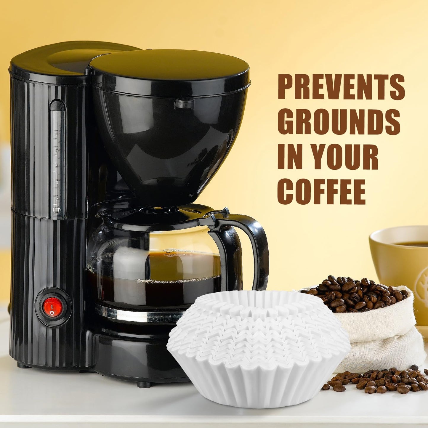AmazingSpark 500 Pcs Extra Large Coffee Filters Disposable White Commercial Paper Filters for Coffee Brewing, Restaurants, Large Brewers, No Overflow, No Tearing(15in X 5-1/2in)