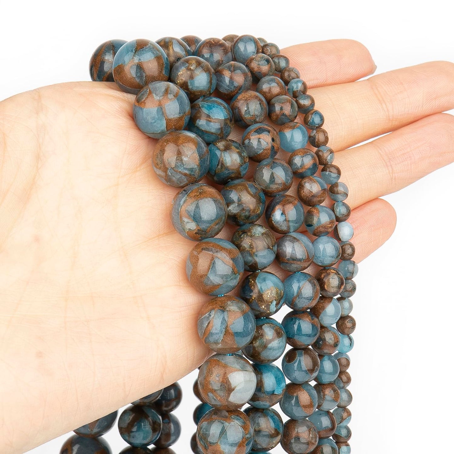 6mm Lake Blue Jade Natural Stone Beads Round Loose Beads for Jewelry Making Yochus DIY Beads Bracelet Necklace