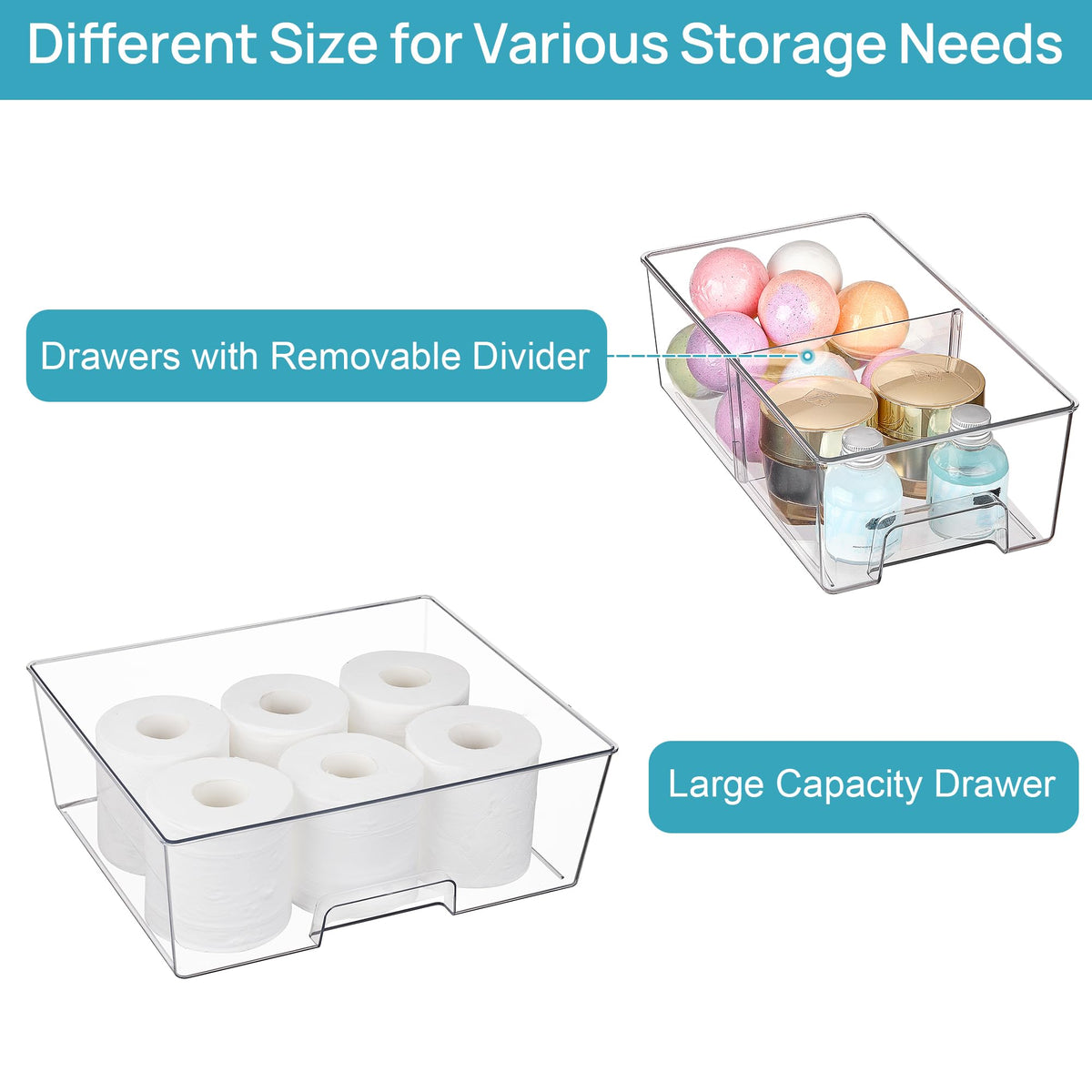 Clear Stackable Storage Drawers (5 Count)