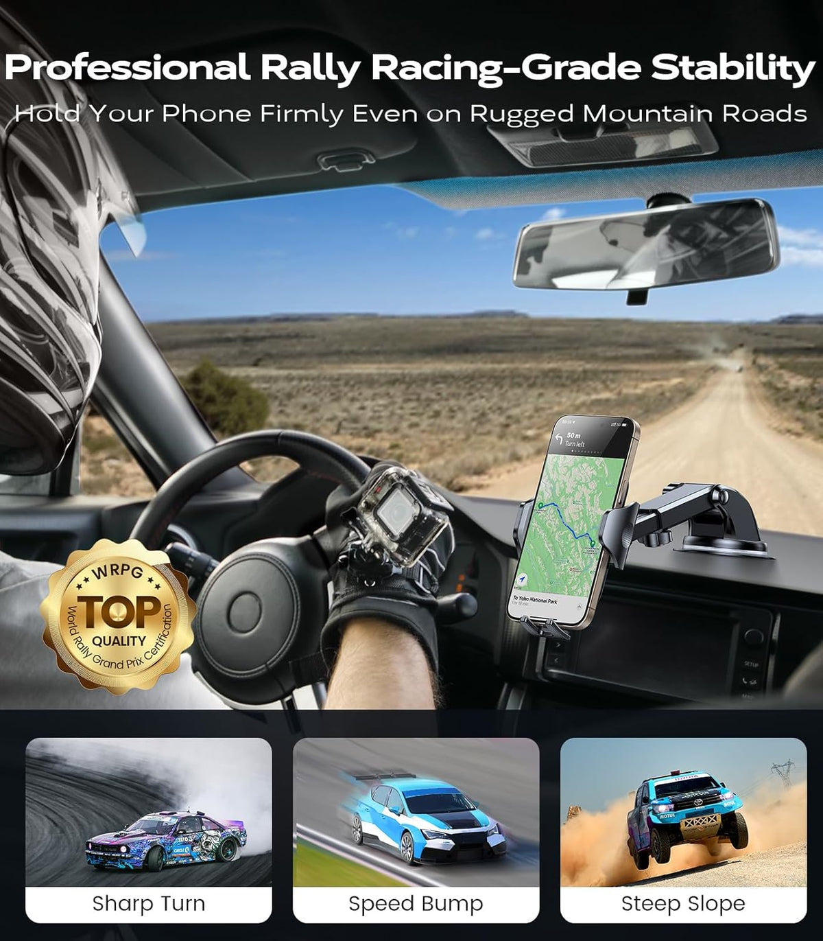 VICSEED [True Strongest Suction] [Pro Rally Racing-Grade] Phone Holders for Your Car 2025 Upgraded Car Phone Holder Mount Truck Stand Cradle for iPhone 16 Pro Max Samsung All Phones, Light Blue