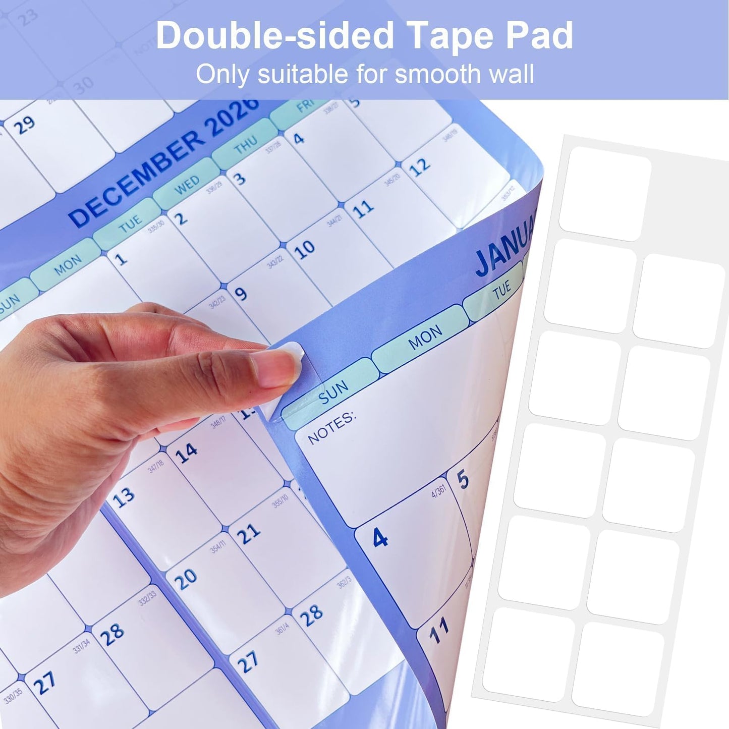 32" x 48" 2026 Wall Calendar, Folded Wet & Dry Erase Wall Calendar 12 Month, Yearly Laminated Wall Calendars, Reversible Annual Planner, Horizontal/Vertical, with Julian Dates