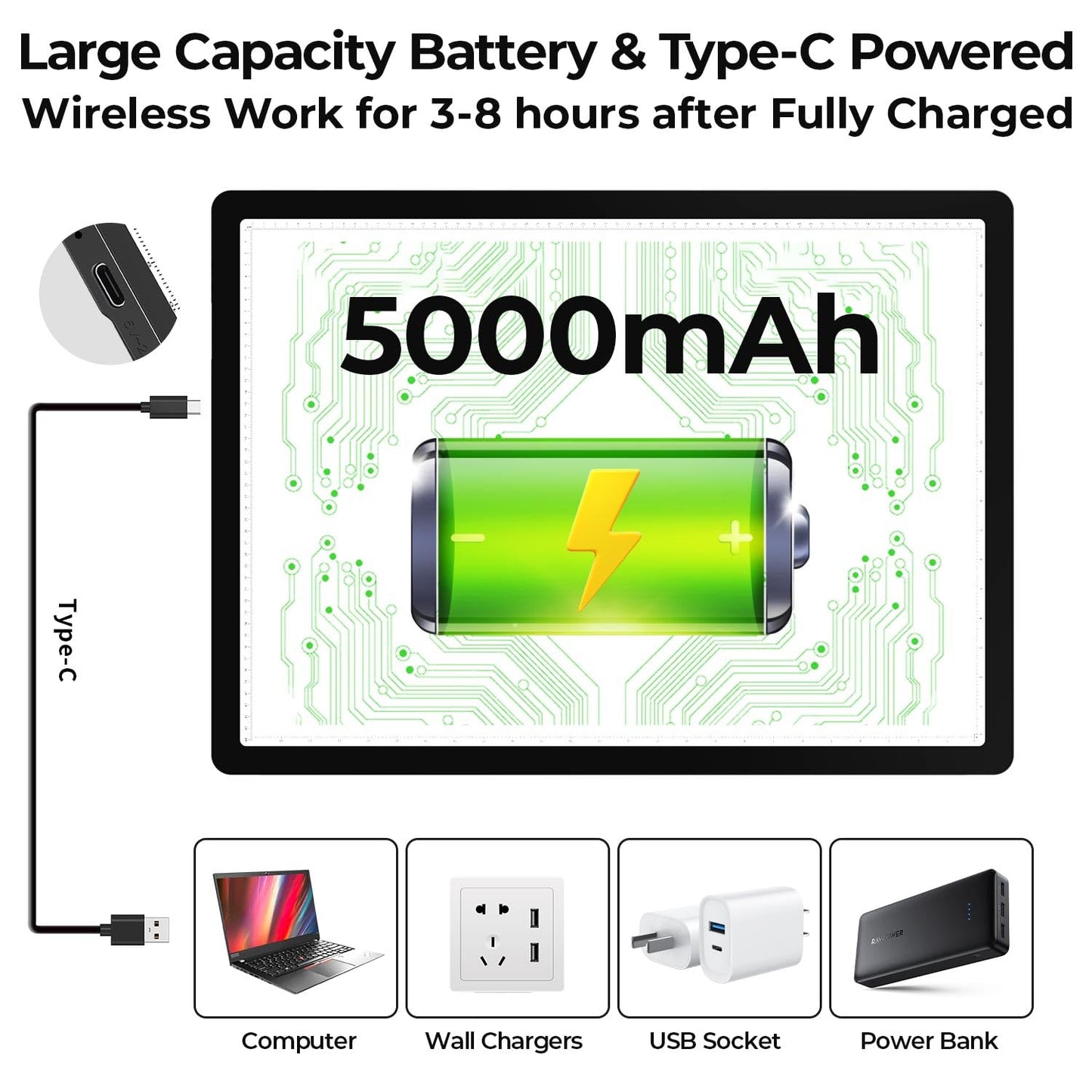 Heanolier Rechargeable A2(25.2" x 18.4") Light pad for Diamond Painting,Magnetic Light Board with Side Buttons,3 Color/6 Level Dimming,Wireless Light Box for Tracing,Light Table for Sketching,Drawing