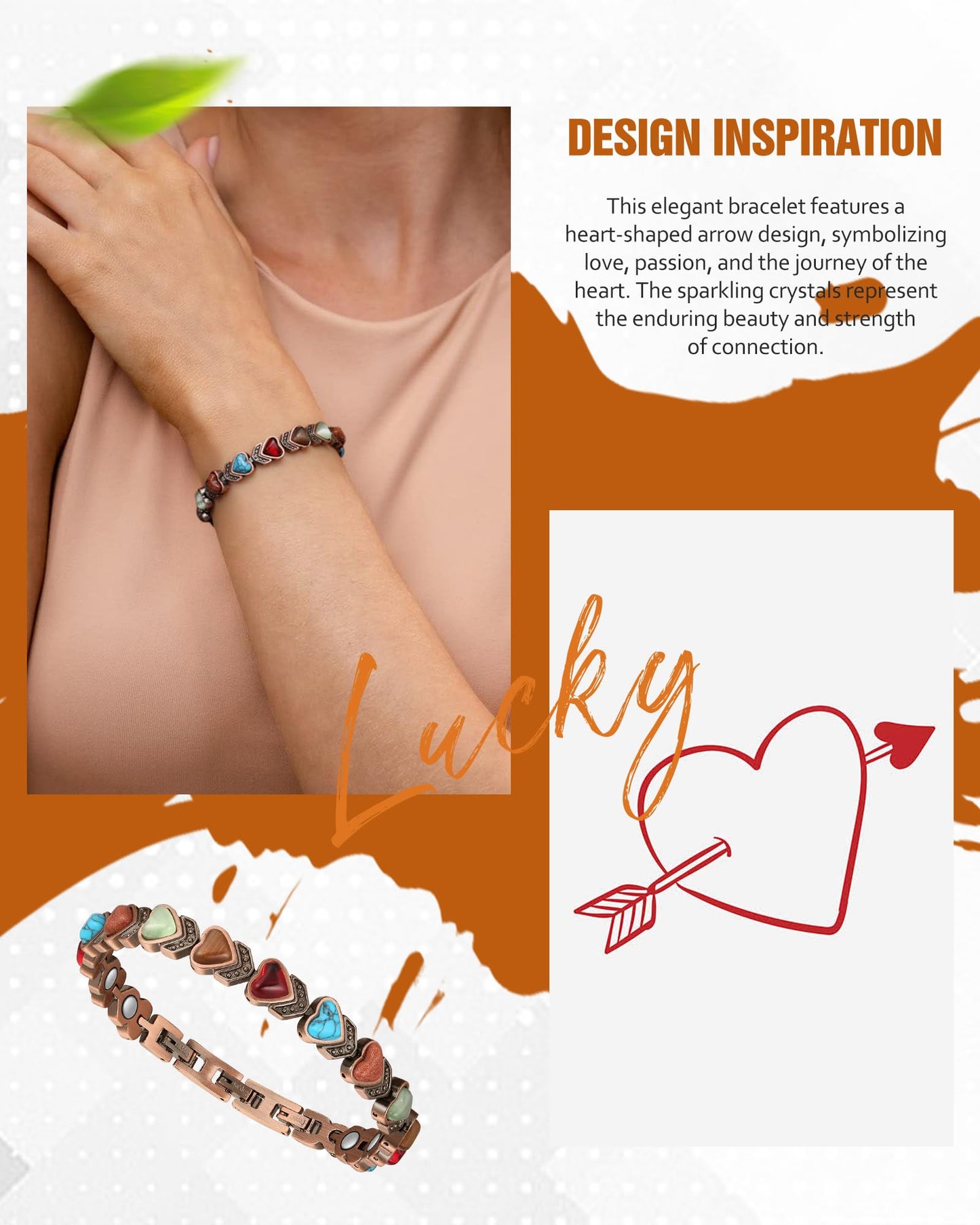 Jecanori Copper Bracelets for Women, Effective Magnetic Bracelets for Women with 3800 Gauss Ultra Magnets and Sizing Tool