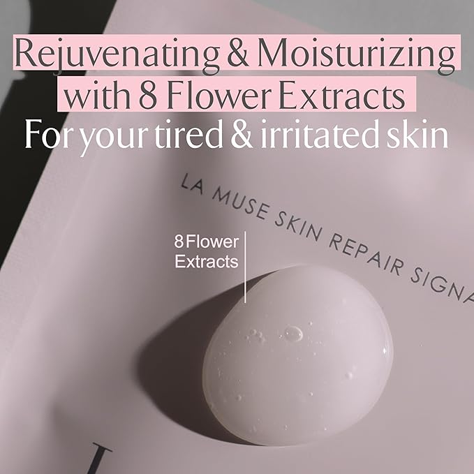 LA MUSE Biocellulose Signature Face Mask(2ea) | Deep Hydrating, Tightening & Firming Care for Skin Repair | Rejuvenating & Moisturizing | Cooling & Soothing Sensitive Skin | Face Mask Korean Skin Care