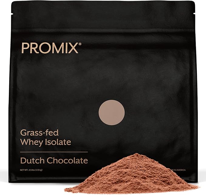 ProMix Nutrition Whey Protein Isolate Powder, Chocolate - Grass-Fed - ­Post Workout Fitness & Nutrition Shakes, Smoothies & Cooking Recipes - Gluten-Free & Keto-Friendly - 2.5 Pound (Pack of 1)