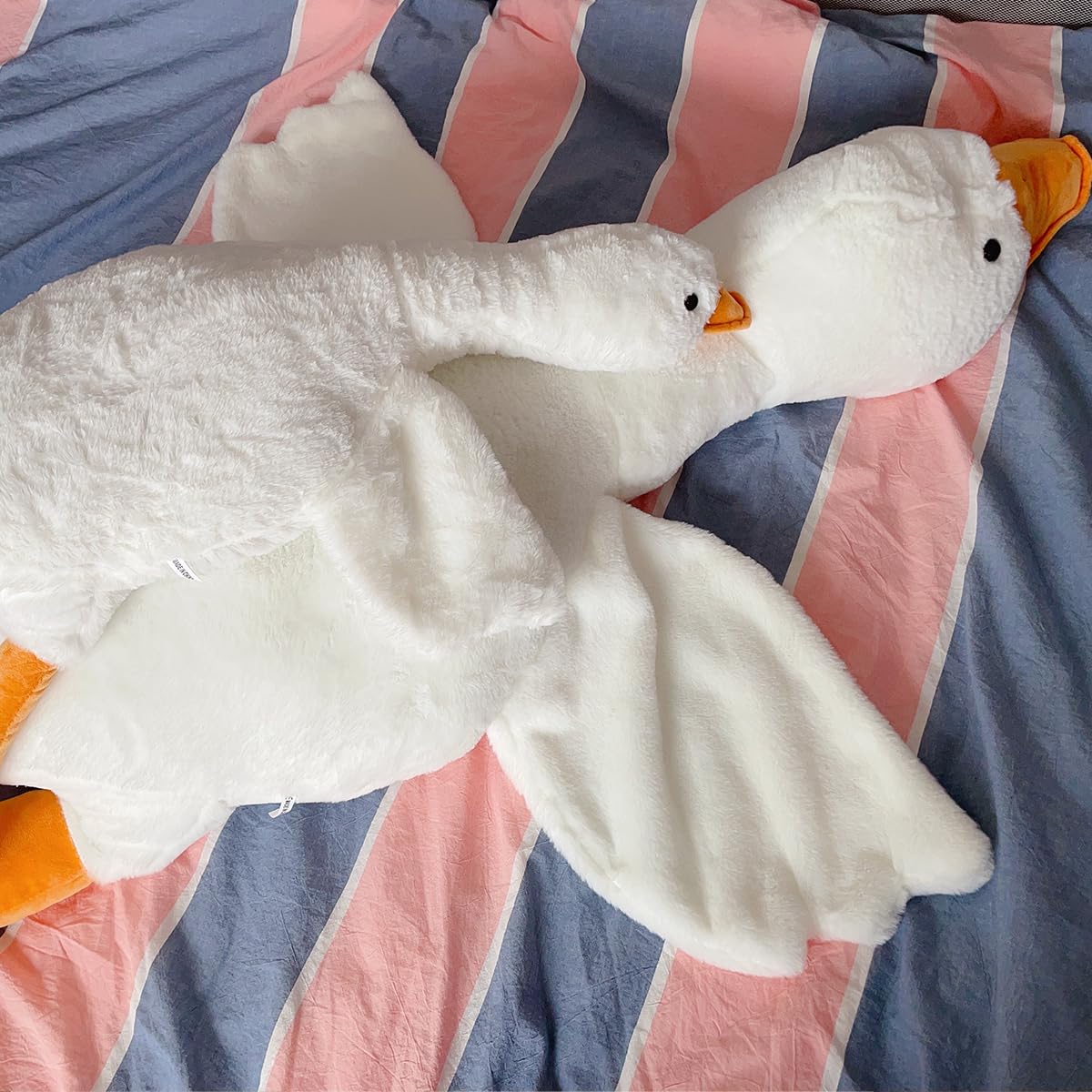 Haengbuk-Goose Stuffed Animal, 74.8in/190cm Giant Sleeping Hugging Pillow, Soft White Swan Plush Toy, for Kids, Friends or Family