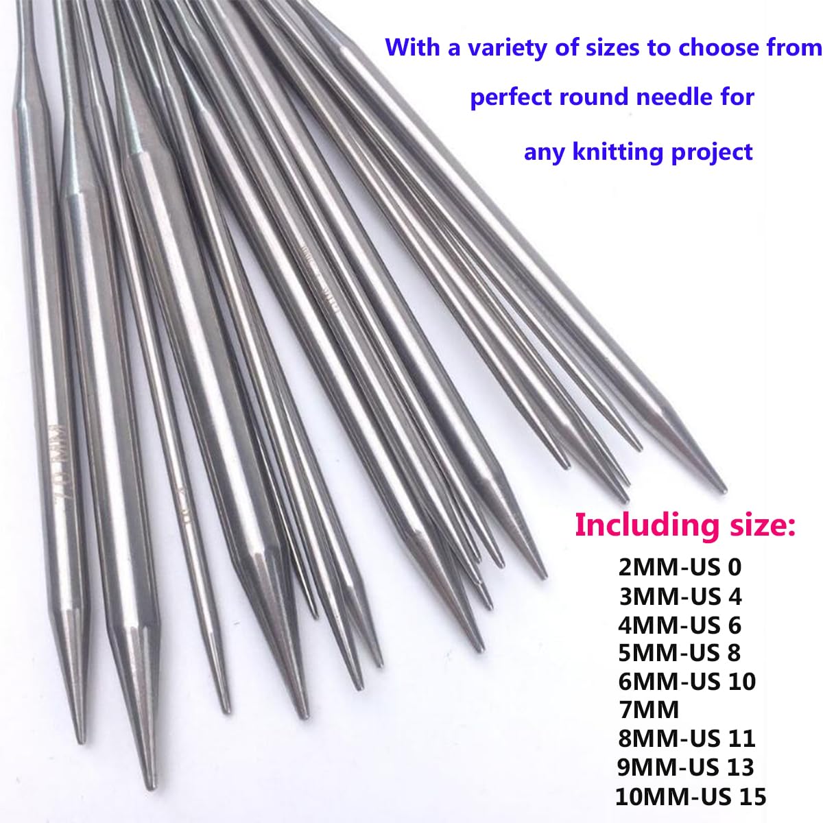 Mdoker Circular Knitting Needles Set with Tote Bag 40-inch Long Knitting Needle Round Needles,Metal Knitting Needles for Beginners,Scarves Blankets