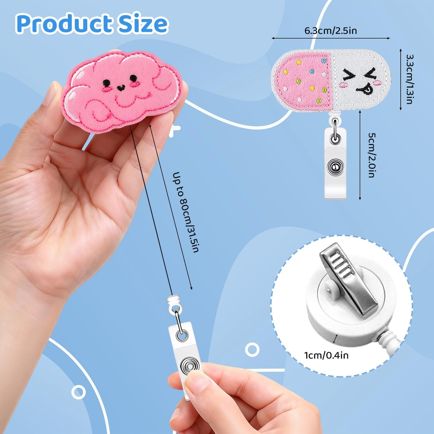32 Pcs Nurse Badge Reel Retractable Felt Funny Nursing Badge Holder Medical Name ID Clips for Nurse Student National Nurses Week Holiday Office Gift (Alligator Clip)