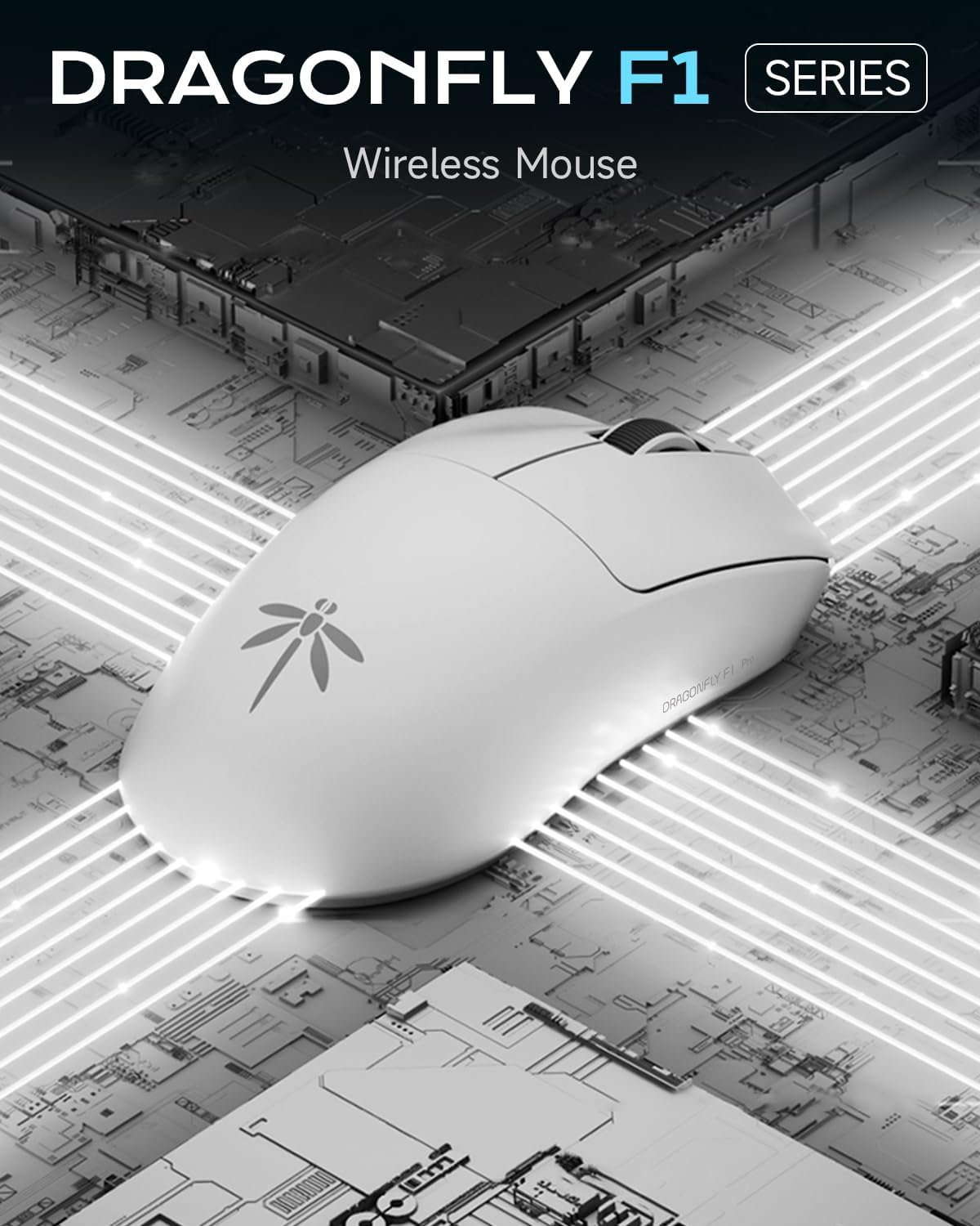 VGN Dragonfly F1 Pro Wireless Gaming Mouse - 49g Ultra-Lightweight, 26K DPI Optical Sensor, 6 Programmable Buttons, 65Hrs Battery, Esports Grade - Classic Black