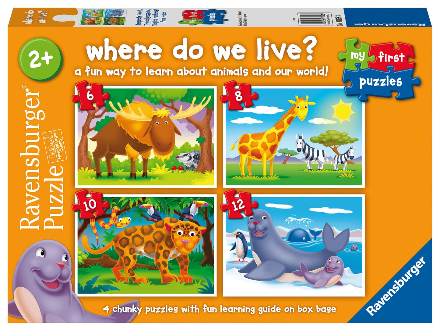 Ravensburger My First Puzzles: Where do we Live? (6, 8, 10, & 12 Pieces) Jigsaw Puzzle for Kids - Every Piece is Unique, Pieces Fit Together Perfectly - MESH Accredited