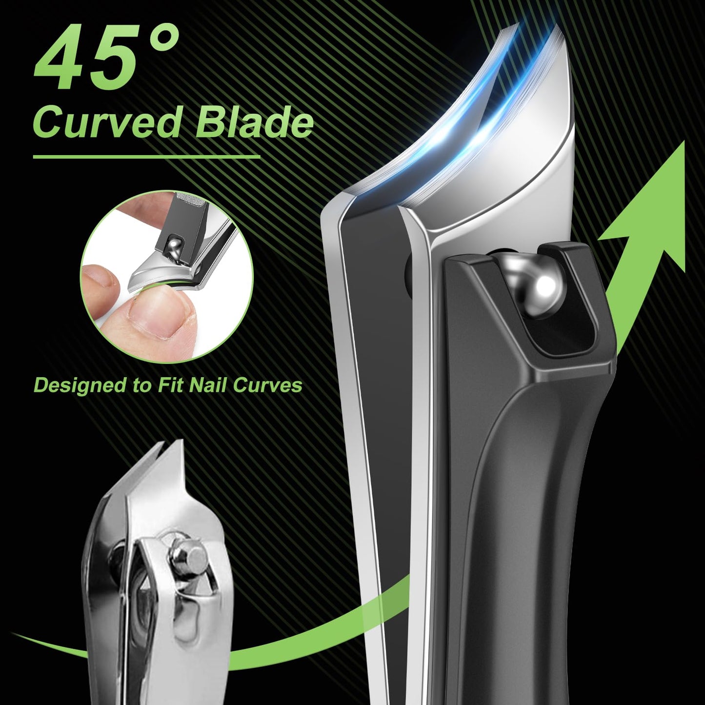 Ingrown Toenail Clippers & Toenail Clippers for Thick Toenails for Seniors, Wide Jaw Opening Nail Clippers for Men
