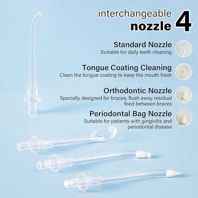 Portable Water Flosser for Teeth,Cordless & Portable Collapsible Oral Irrigator Water Teeth Cleaner Pick for Braces Dental Hygiene, 3 Modes & IPX7 Waterproof Rechargeable Water Flosser Dental Pick