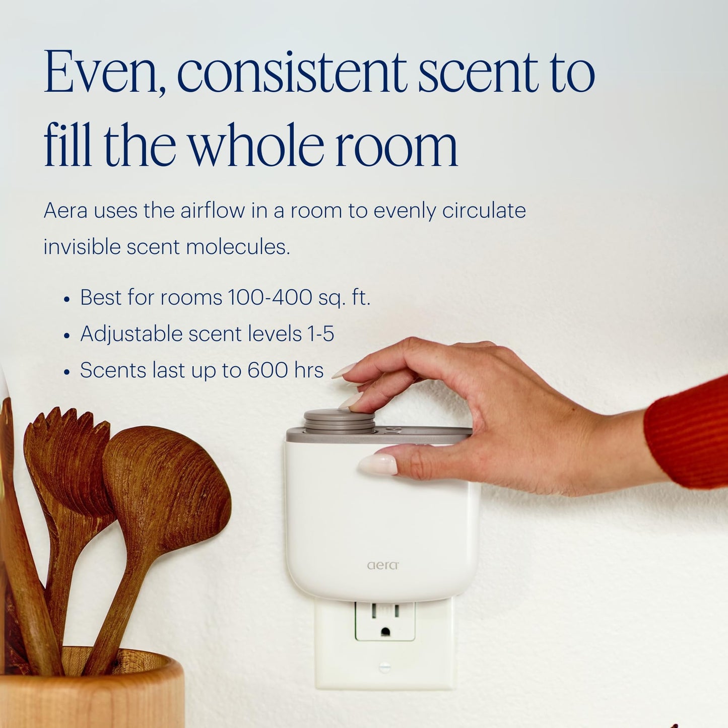AERA Mini Waterless Plug-in Essential Oil Diffuser for Rooms 100–400 Sq Ft – Smart Aromatherapy Machine with App & Alexa Control – (Fits 12.5 mL Capsules – Sold Seperately) – White