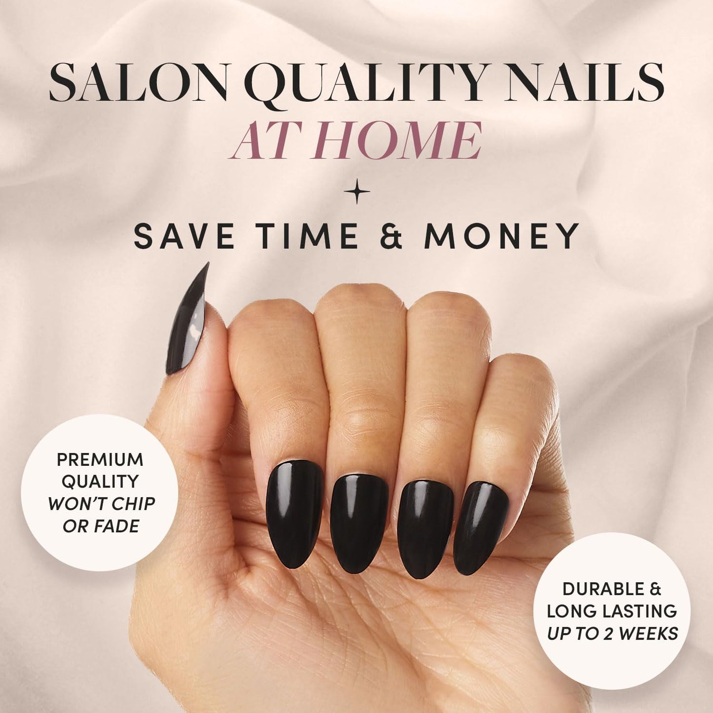 Glamnetic Press-On Nails Bundle - Emerarld Green & Boba | Opaque Deep Green Almond False Nails | Opaque Black Almond Fake Nails | Reusable, Salon-Quality Nail Kits