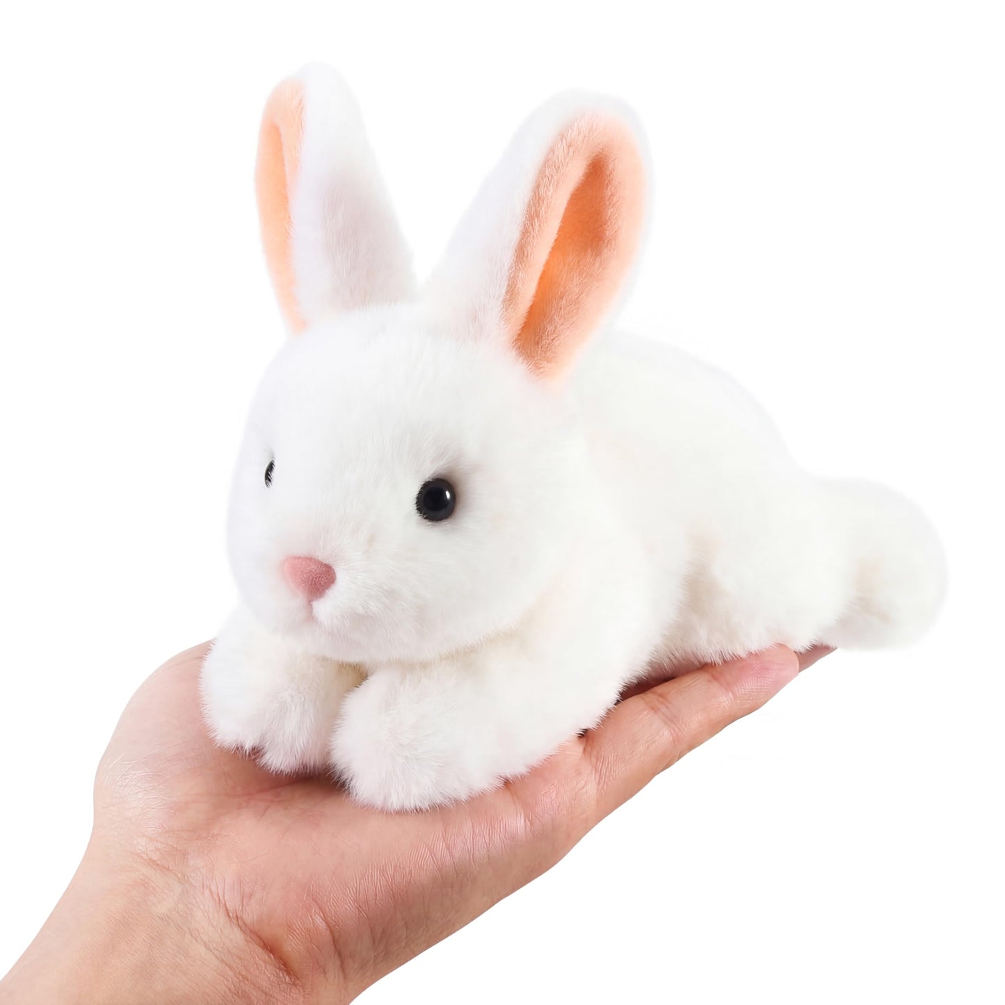 PEACH CAT Easter Bunny Stuffed Animal Cute Plushies White Rabbit Plush Toys Birthday Easter Gifts for Girls Boys Kids