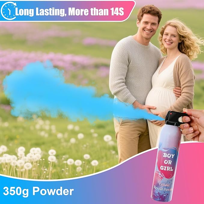 2 Pack Blue Gender Reveal Smoke Bombs, Color Powder or Dust for Gender Announcement Idea, Baby Shower Decoration, Supply, Party，Photo Shoot