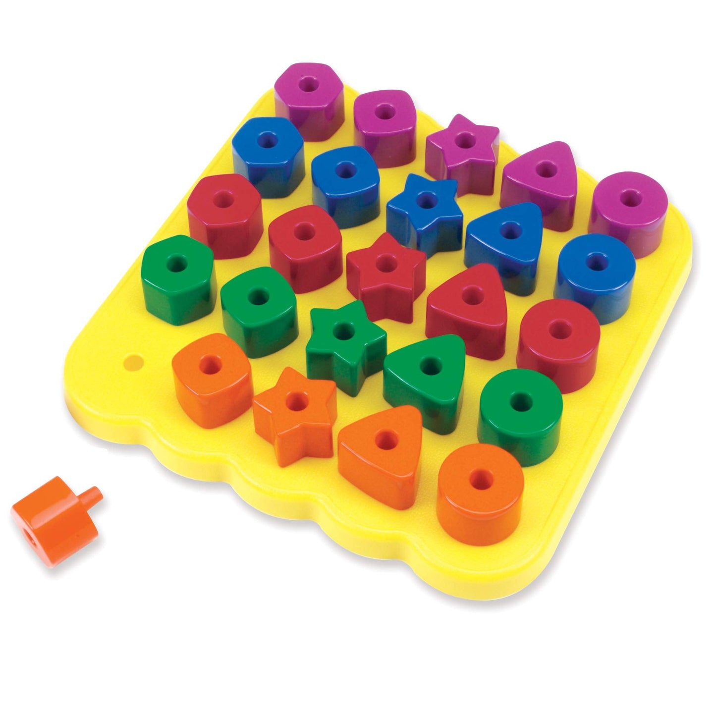 Learning Resources Stacking Shapes Pegboard, Toddler Activity,Fine Motor Toy, Gifts for Boys and Girls, 27 Piece Set, Ages 2+