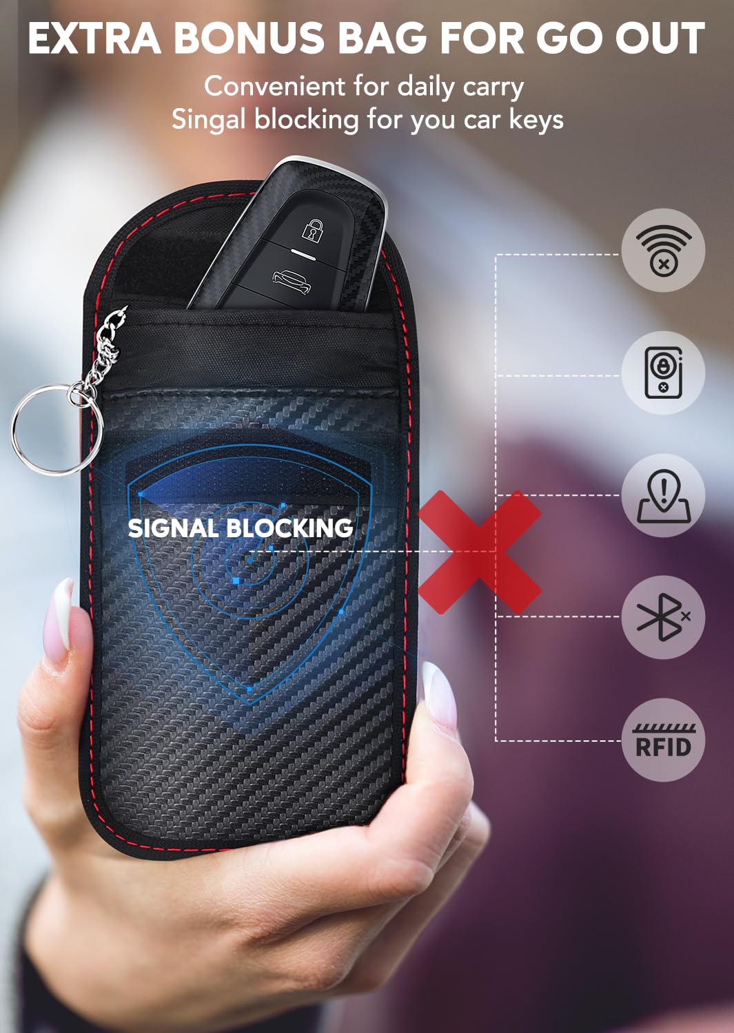 Coorattyes Faraday Box for Car Keys, Key Fob Signal Blocker Rfid Box for Car Keys, Faraday Key Fob Protector Signal Blocking Box