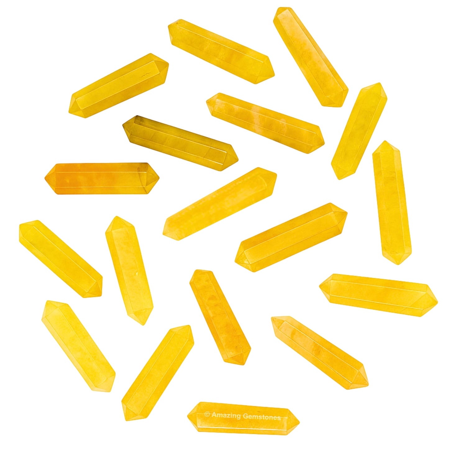 Amazing Gemstone Yellow Aventurine Crystal Points Bulk Healing Crystals and Stones - Pack of 3, Double Terminated Healing Wand Point Bulk Crystals for Crafts, Crystal Grid, DIY Work