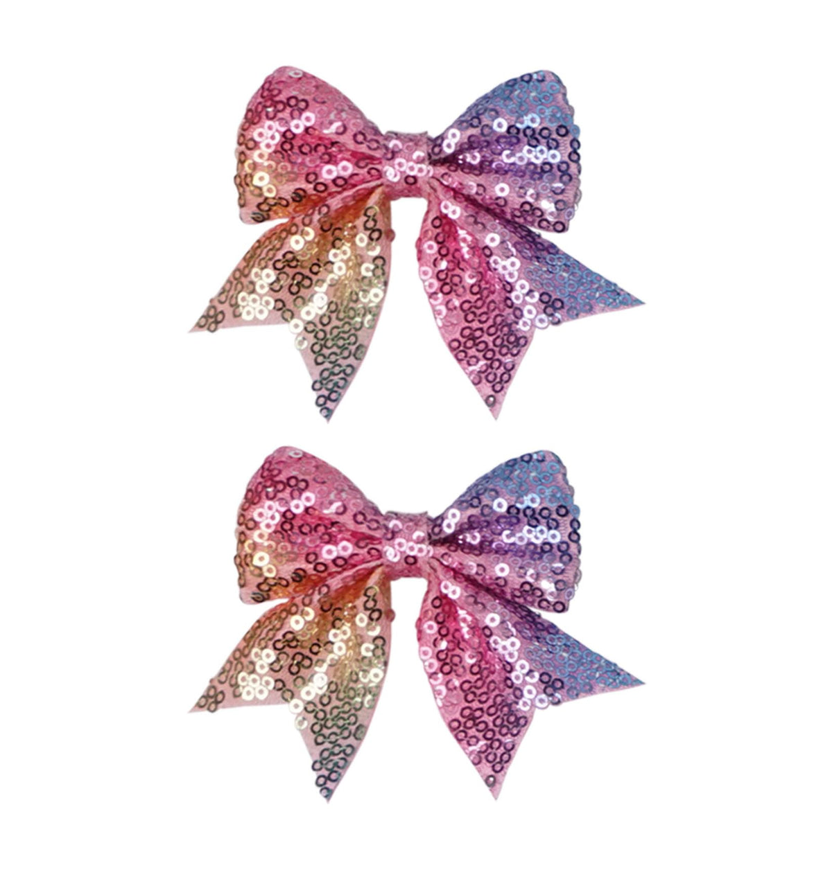 Koolgil 3-inch Sequined Bow Hair Clips For Baby Girls, Toddler, Kids and Young Women Birthday Party Wedding Christmas Occasions Pet Accessories Set of 2 (Royal Blue)