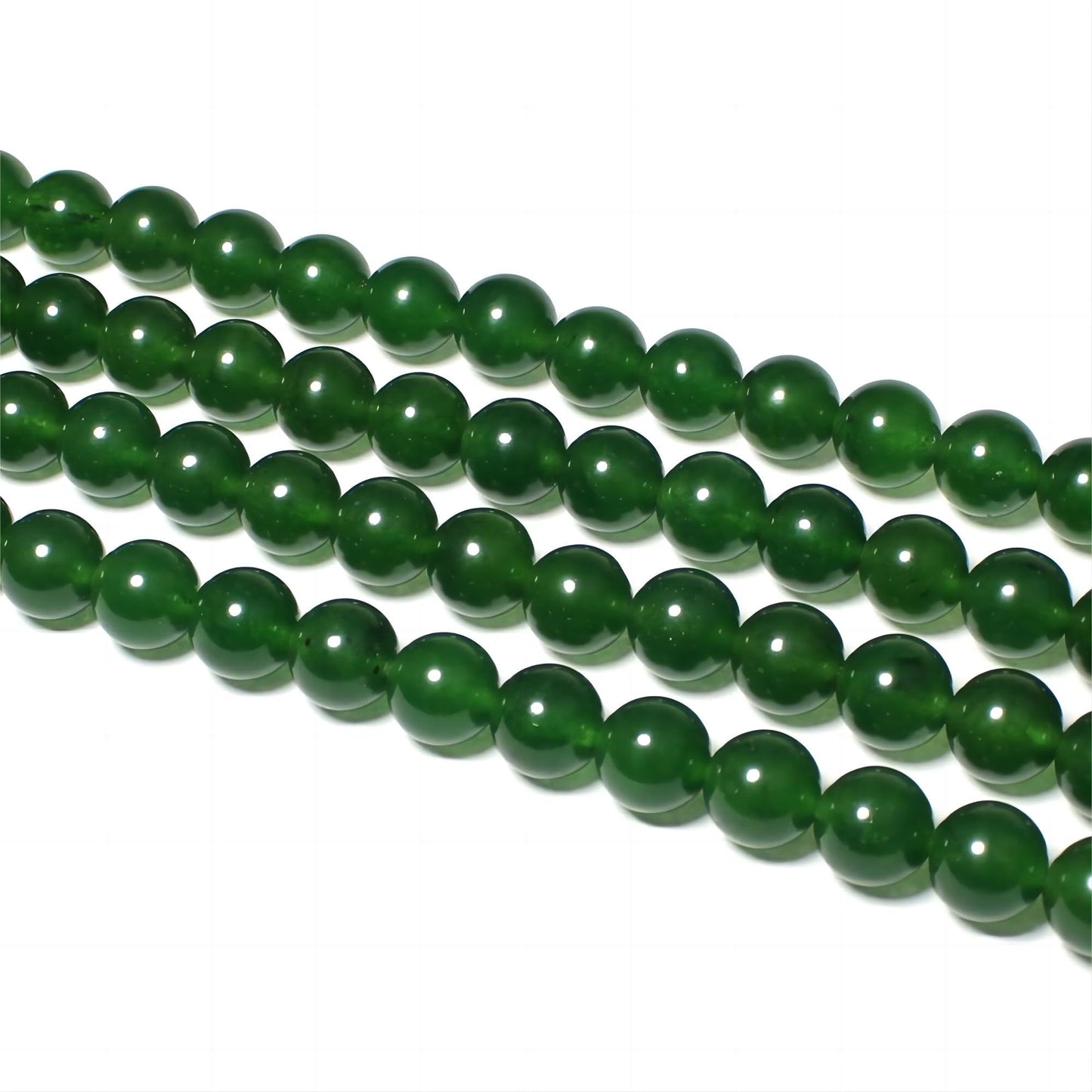 MJDCB Stone Beads 8mm 43pcs Round Blackish Green Jade Loose Gemstone Bead Charms for Jewelry Making Bracelet Necklace Earring Pendant