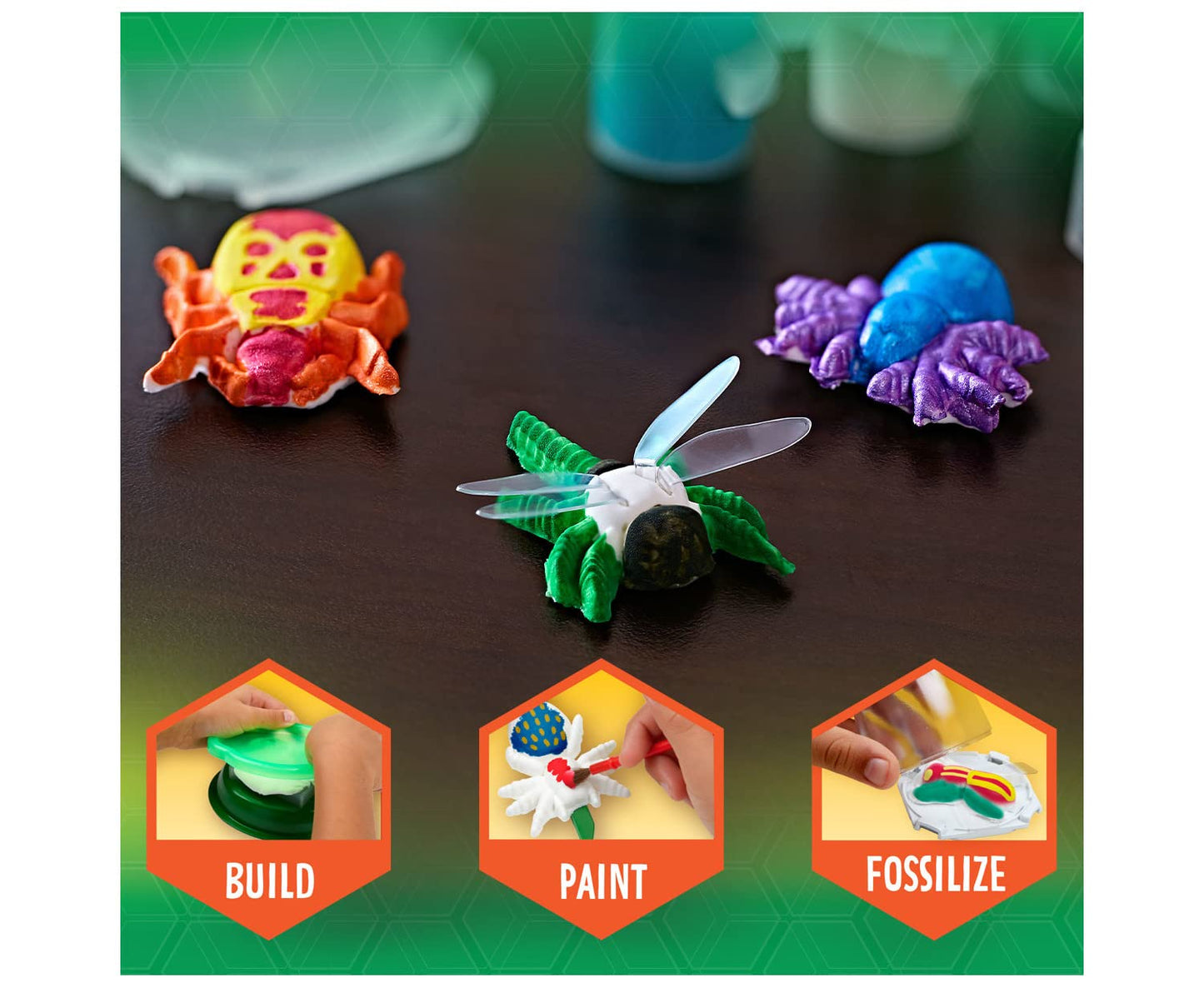 Crayola Metallic Clay Art Kit with Paints, Fossil Molds, Gift for Kids, Ages 7, 8, 9, 10