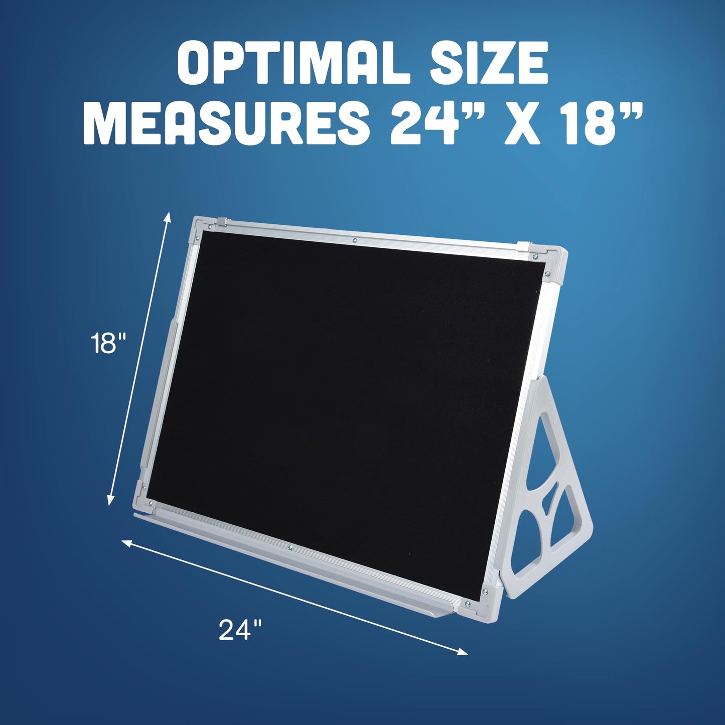Constructive Playthings 3 'N 1 Magnetic Write and Wipe Reversible Whiteboard and Felt Board for Toddlers with Stand, Hands-On Learning Toy for Ages 3+, Hangable or Free-Standing