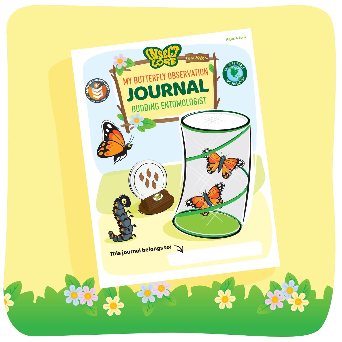 Insect Lore Raise and Release Butterfly Garden Kit – Caterpillar Habitat with redeemable Voucher – STEM-accredited Butterfly Growing Kit for Kids, Classrooms, and Homeschool Learning