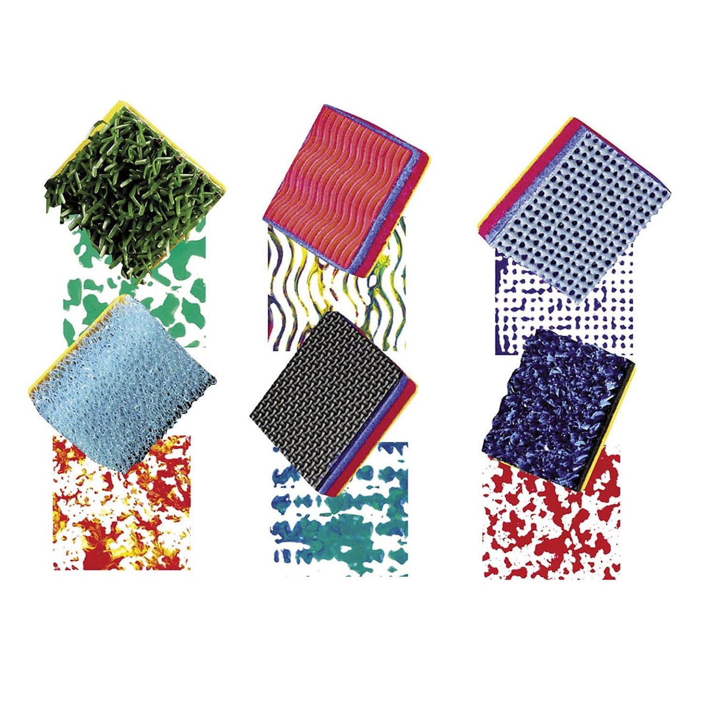 READY 2 LEARN Textured Stampers - Set of 6 - Art Tools for Kids - 3D Tools for Backgrounds, Borders and DIY Projects