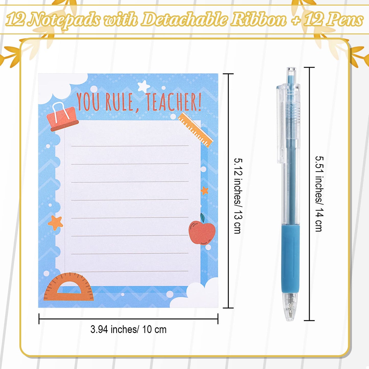 Lincia 24 Pcs Teacher Appreciation Gifts Bulk, Teacher Notepad with Pens Set Sticky Notes 30 Sheets Memo Pad for Graduation Gift, Thank You Gifts for School Office Supplies(Stylish Style)