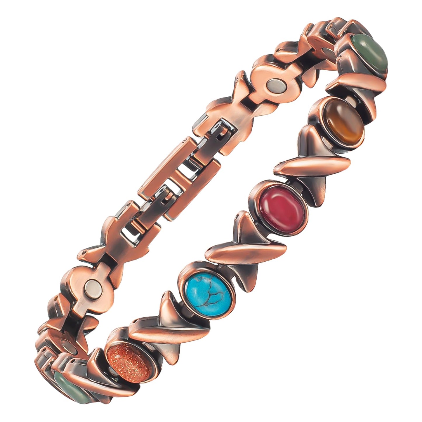 MagVIVACE Pure Copper Bracelet for Women, Magnetic Bracelets with 3500 Gauss Magnet(D)