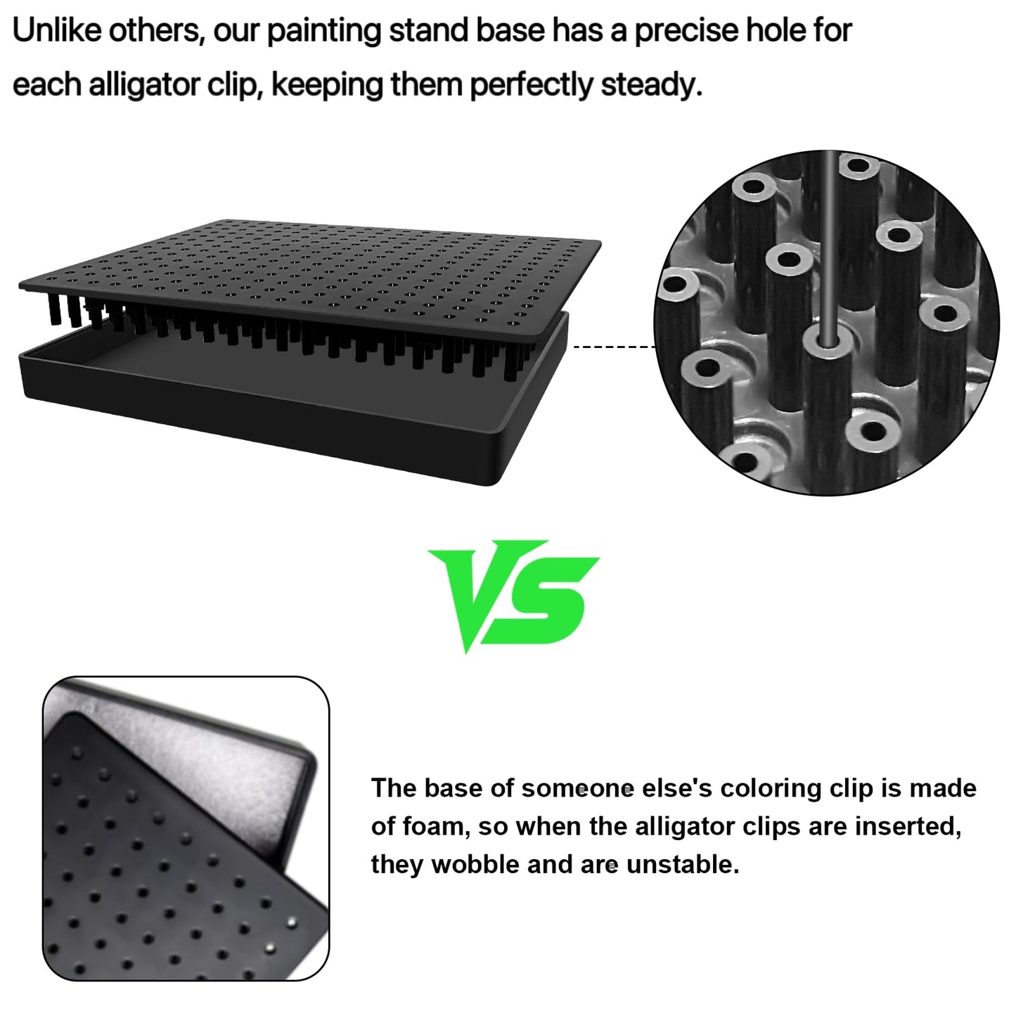 Larger Base 14 x 19 Holes Model Painting Stand Base Holder and 20Pcs Bendable Alligator Clip Sticks Set Modeling Tools for Airbrush Hobby Model Parts DIY