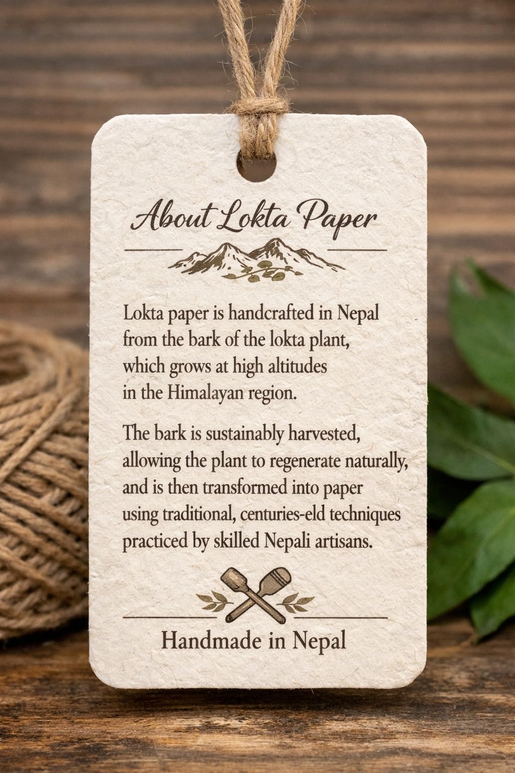 Asatre Handmade Hemp Journal with Lokta Paper – A5 Eco-Friendly Notebook, 120 Blank Pages, Vegan & Sustainable, Made in Nepal (Natural)