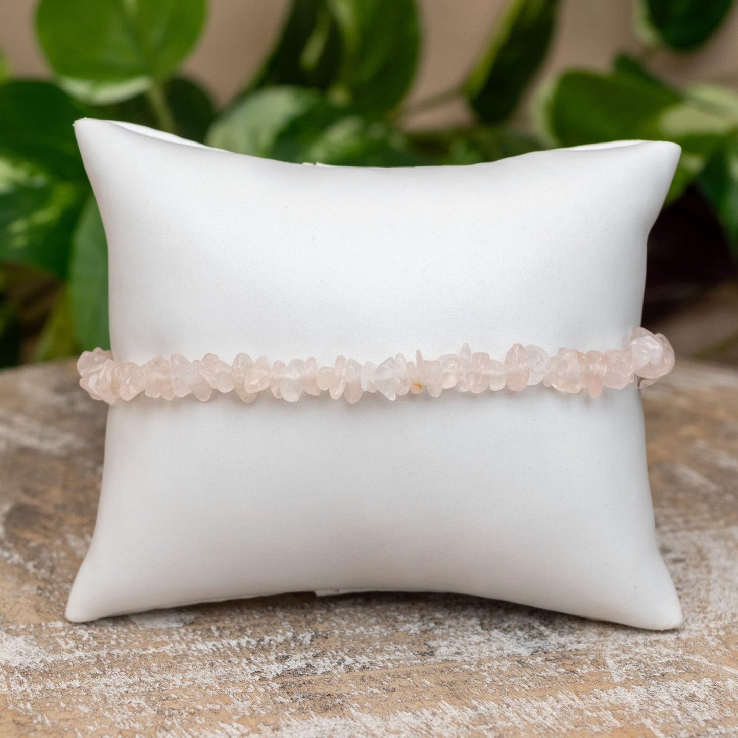 Rose Quartz Natural Gemstone Bracelets, Chakra Crystal Healing Chip Stretch Bracelets, Gemstone Polished Irregular Crystals, Crystal Irregular Chips Beads Stretch Bracelets (Rose Quartz)