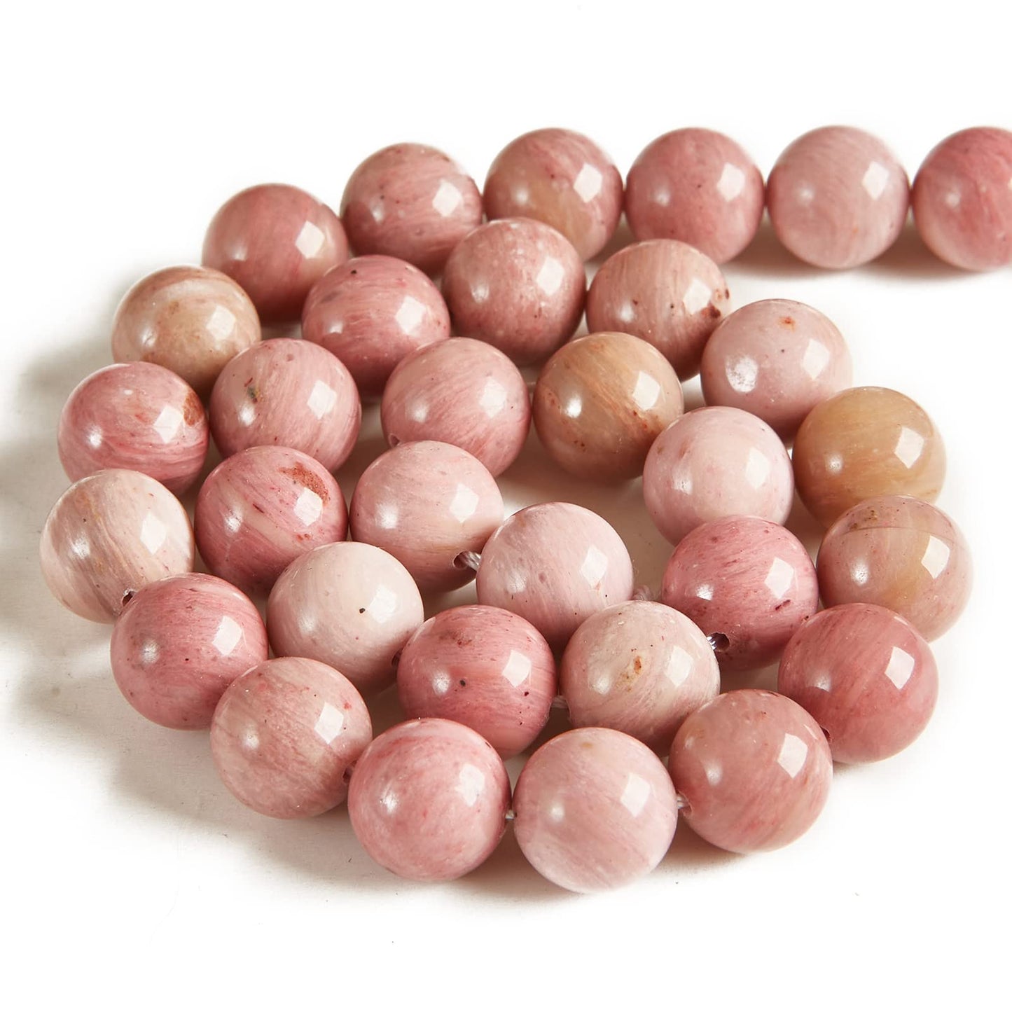 60pcs 6mm Rhodonite Beads Natural Gemstone Beads Round Loose Beads for Jewelry Making