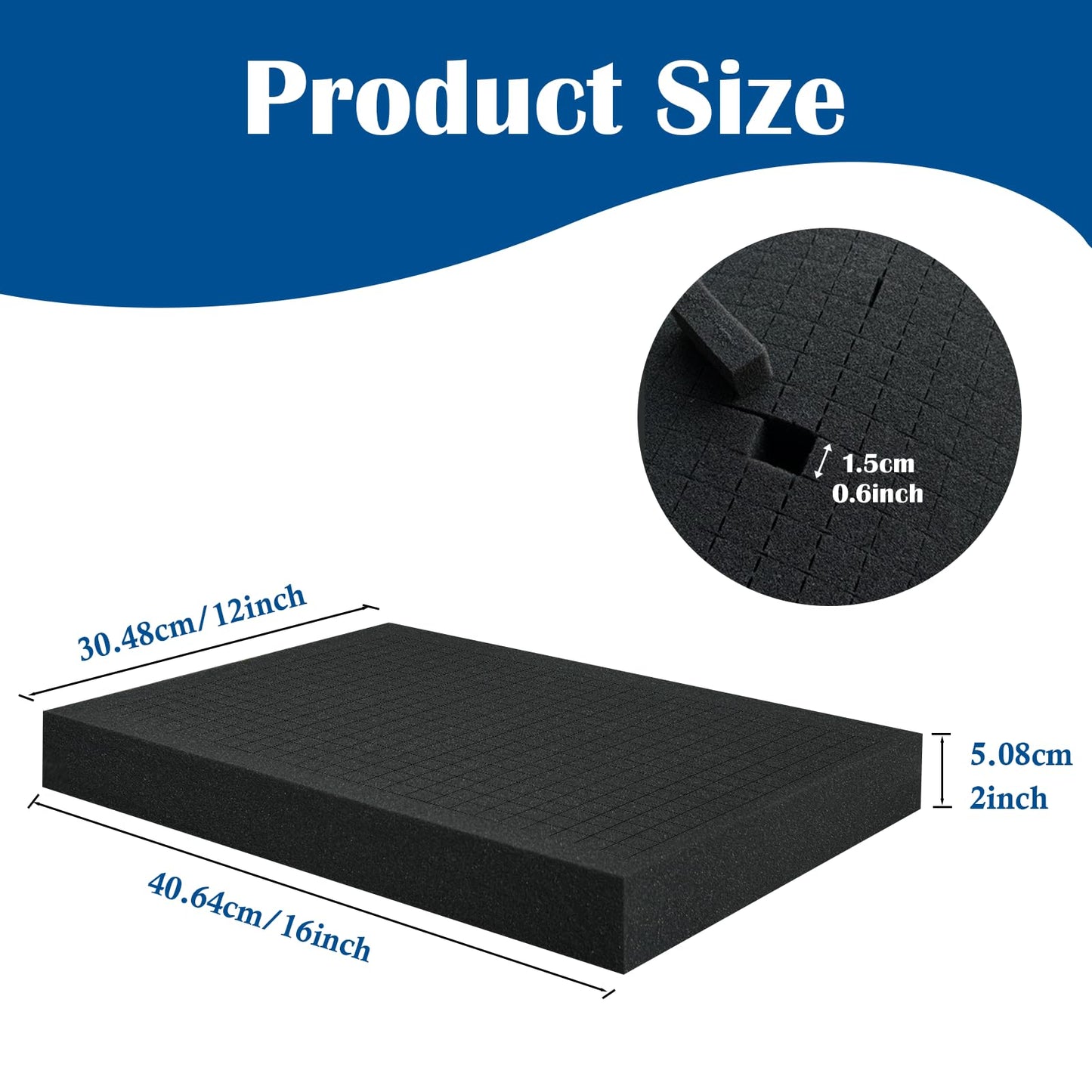 4 Pcs Pick and Pluck Foam 16 x 12 x 2 Inch, Foam Inserts For Cases, Gun Case Polyurethane Foam Sheet for Toolboxes, Storage Drawer, Camera Storage, Game Box, Crafts (16"x12"x 2", 4Pack)