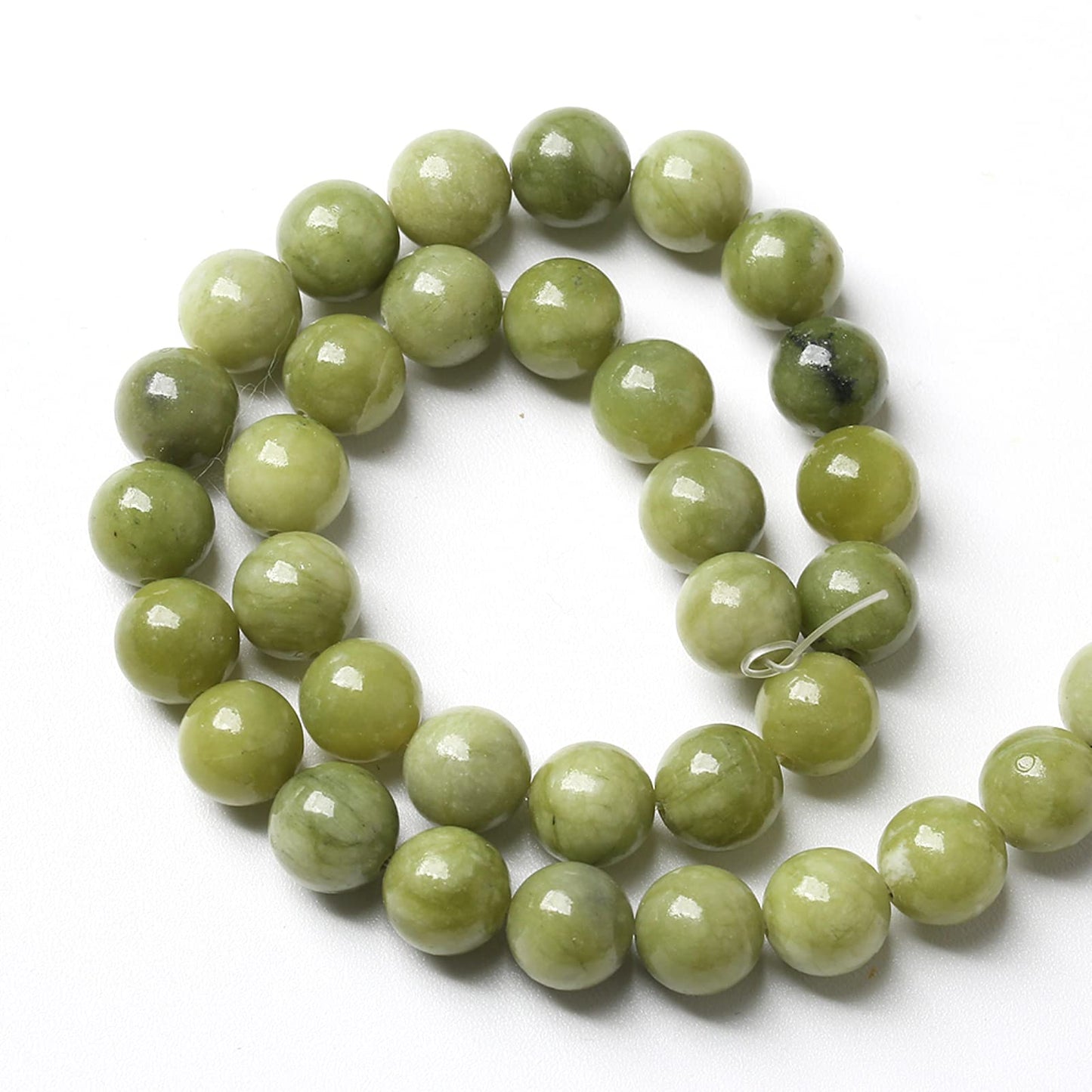 6mm 60pcs Natural Stone Chinese Green Jade Loose Beads for Jewelry Making DIY Bracelet Necklace 1 Strand