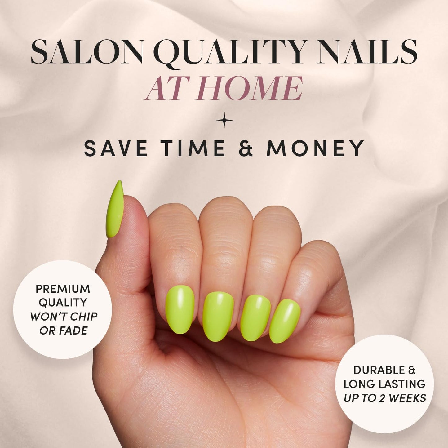Glamnetic Press-On Nails Bundle - Lime Green & Berry Maroon | Bright Neon Green Short Oval Fake Nails | Dark Red Maroon Short Round False Nails | Reusable, Salon-Quality Nail Kits