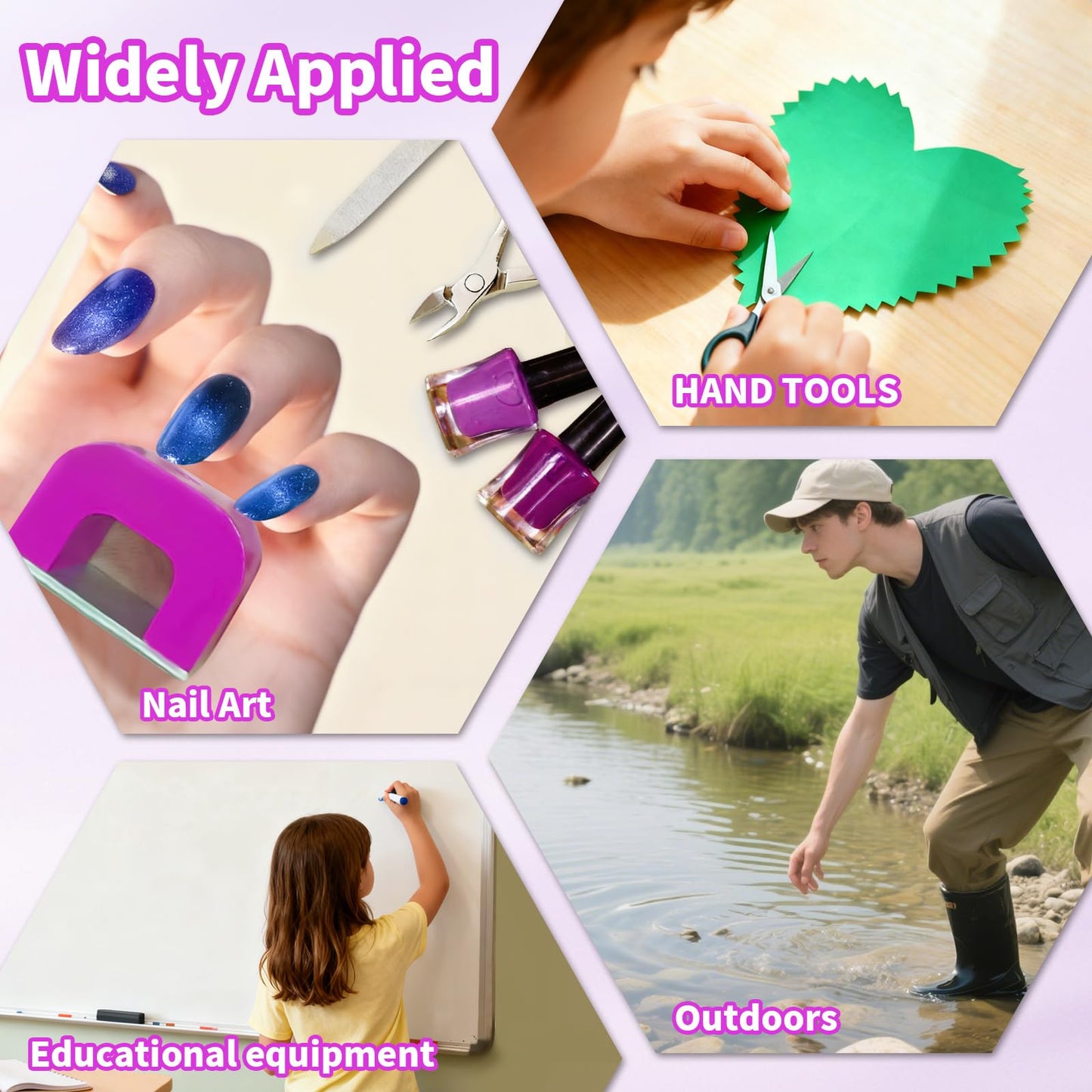 UnicornMAG U-Shaped Horseshoe Nail Art Magnet with 30 lb Magnetic Pull - Heavy Duty Alnico Magnet for Cat Eye, Velvet, Aura, 3D Magnetic Nail Polish Effects (Purple)