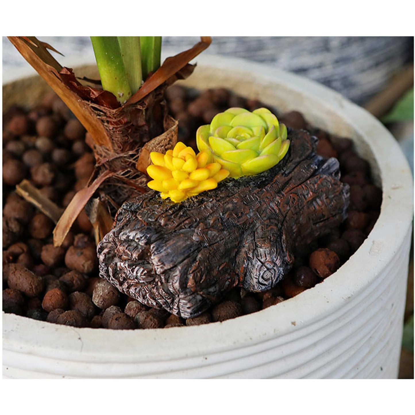 Hidden key Holder, Hide a Spare Key Fake Tree Stump Succulent Planter, Resin Secret Storage Box for Outdoor Garden Yard Patio Landscaping or Geocaching