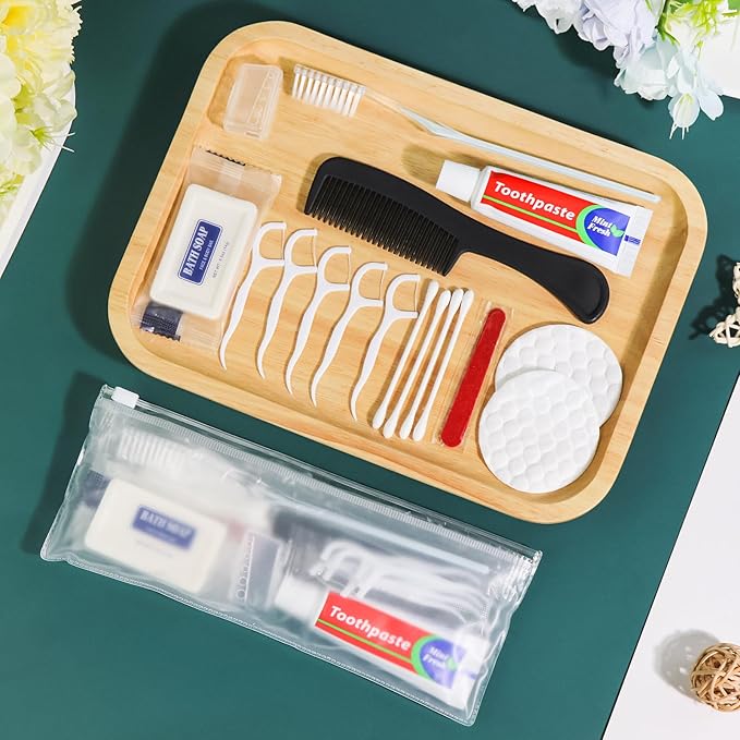 5 Sets Personal Hygiene Kit Bulk, Disposable Toothbrushes with Toothpaste Floss Comb Soap Cover and Vanity Kit, Toiletry Kits Homeless Supplies Bulk for Women,Men,Travel,Homeless