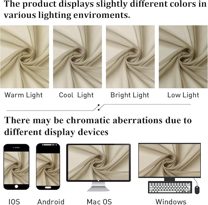 Lecloud Taupe Sheer Curtains 54 Inch Length 2 Panels Set, Balance Light & Privacy Solid Voile Curtains for Living Room Bedroom, Dual Rod Pockets Cafe Kitchen Window Drapes, 40x54 Inches