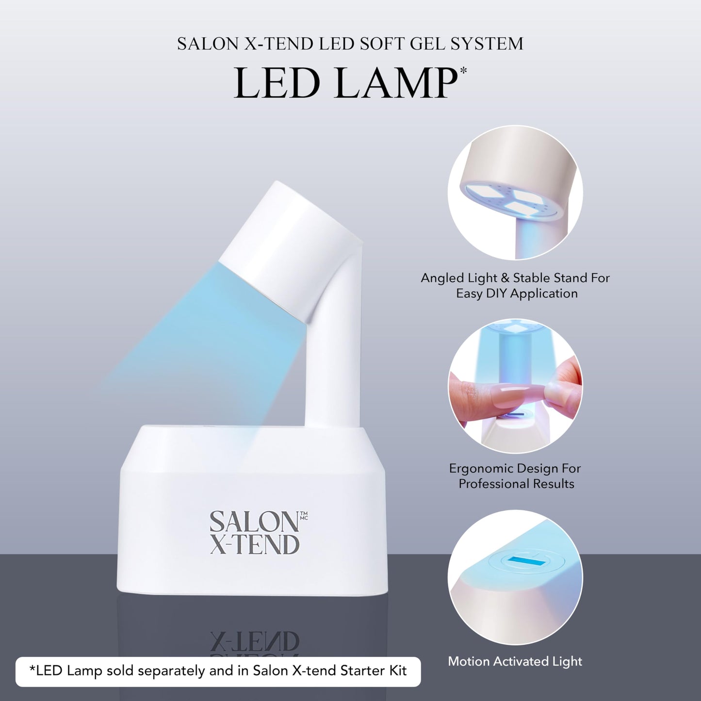 KISS Salon X-tend LED Gel Nail Kit Press On Nails, , 'Changed', Multicolor, Short Oval, 30 Fake Nails, Soft Gel Nail Glue 5 ml (0.16 US fl. oz.), Prep Pad, Manicure Stick, & Mini Nail File