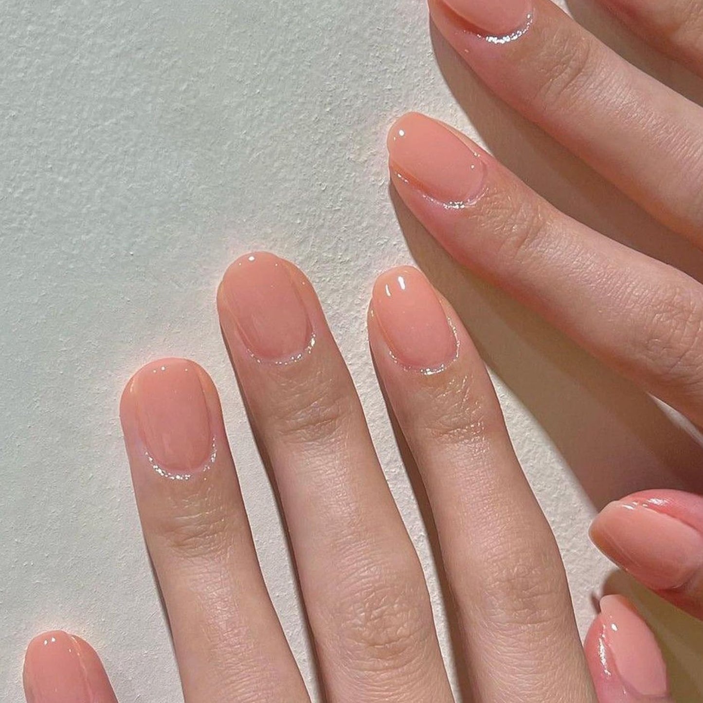 GLAMERMAID Press On Nails Extra Short Square, Jelly Soft Gel Fake Nails Round Squoval, Natural Nude Pink False Nails Tip, Hot Pink Press on Nails Medium Almond, Handmade Jelly Soft Gel Fake Nail Short